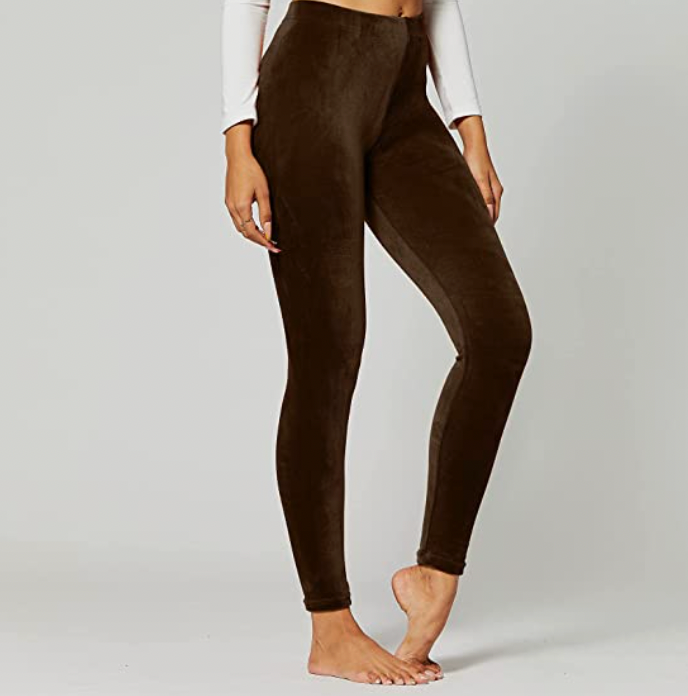 Brown 2024 velvet leggings